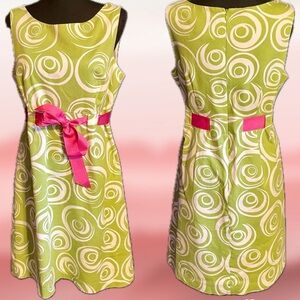 Willow Glenn NY lime green colorful dress size 12